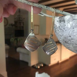 Handcrafted Gold and Silver Drop Earrings